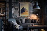 Paul Sinus Wandbild in 40x60cm The Golden Ascent – Minimalistische Dünenlandschaft in goldenen und blauen Tönen für stilvolle Raumgestaltung
