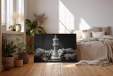Sinus Art Wandbild 120x80cm Darstellung einer Schachkönigin umgeben von geschlagenen Figuren als Zeichen der Stärke