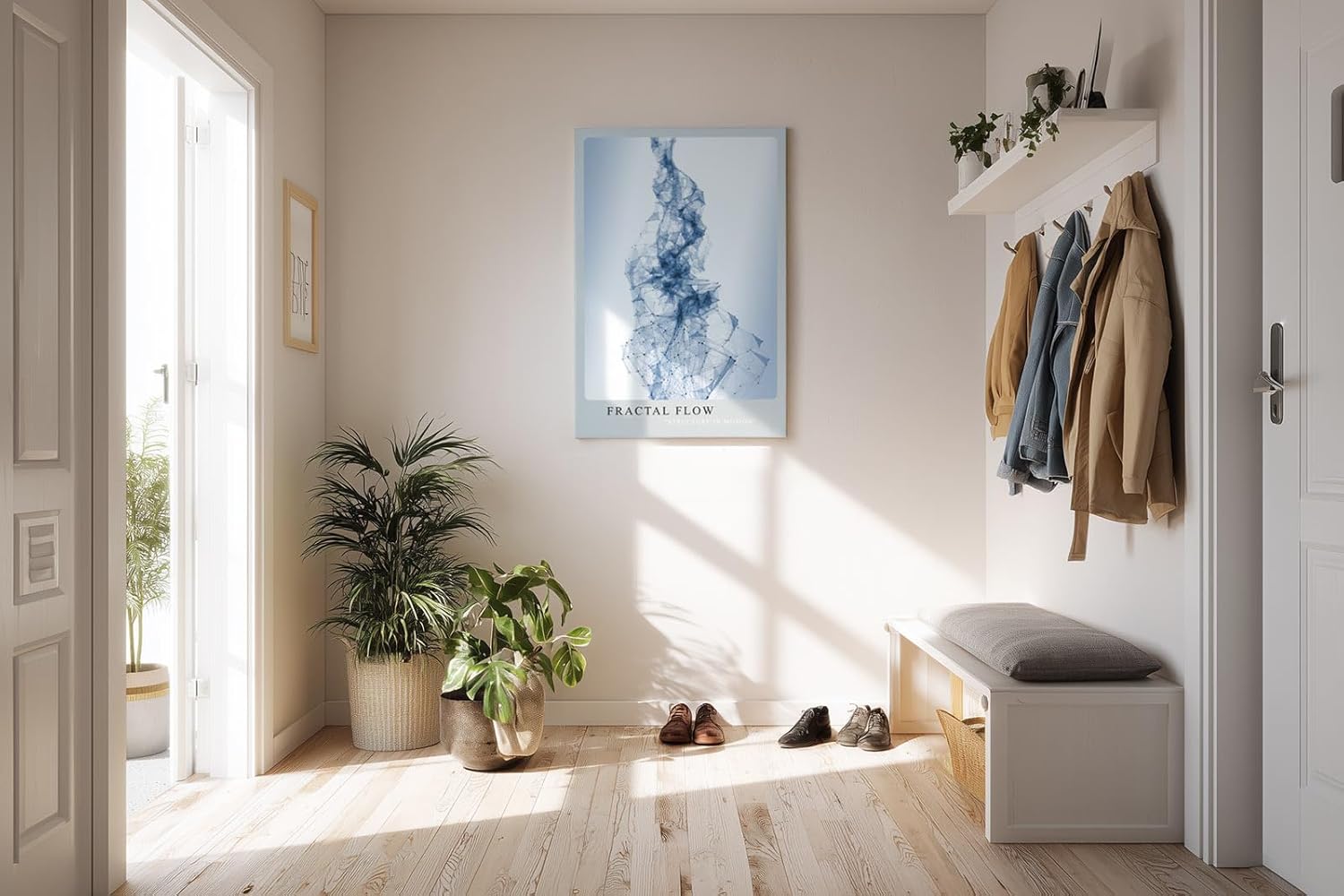 Paul Sinus Kunstdruck 40x60cm Fractal Flow – Geometrische Netzstruktur in fließender Bewegung