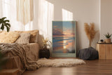 Paul Sinus Wandbild in 40x60cm Morgenstimmung am Meer mit sanften Wellen und goldenen Lichtreflexen im Wasser