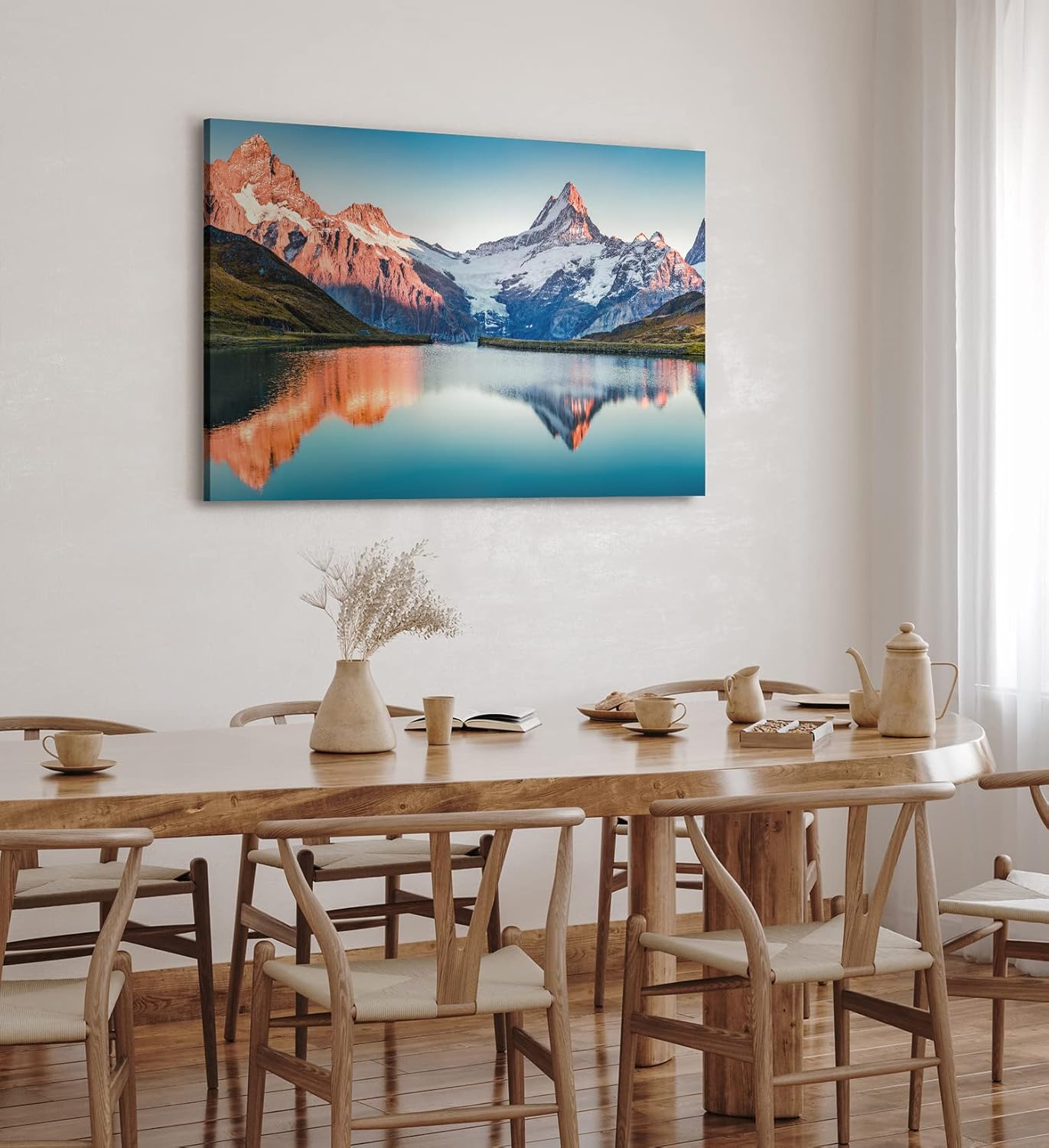 Paul Sinus Wandbild 120x80cm Schweizer Alpen Berggipfel Berge See Bergsee Schneegipfel
