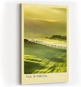 Paul Sinus Kunstdruck 40x60cm Val d'Orcia Italien toskanische Landschaft mit Zypressenallee bei Sonnenaufgang