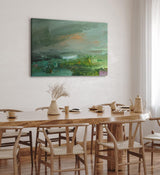 Paul Sinus Wandbild 120x80cm Grüne Farben Abstrakt Kunstvoll Spachtelstruktur Modern