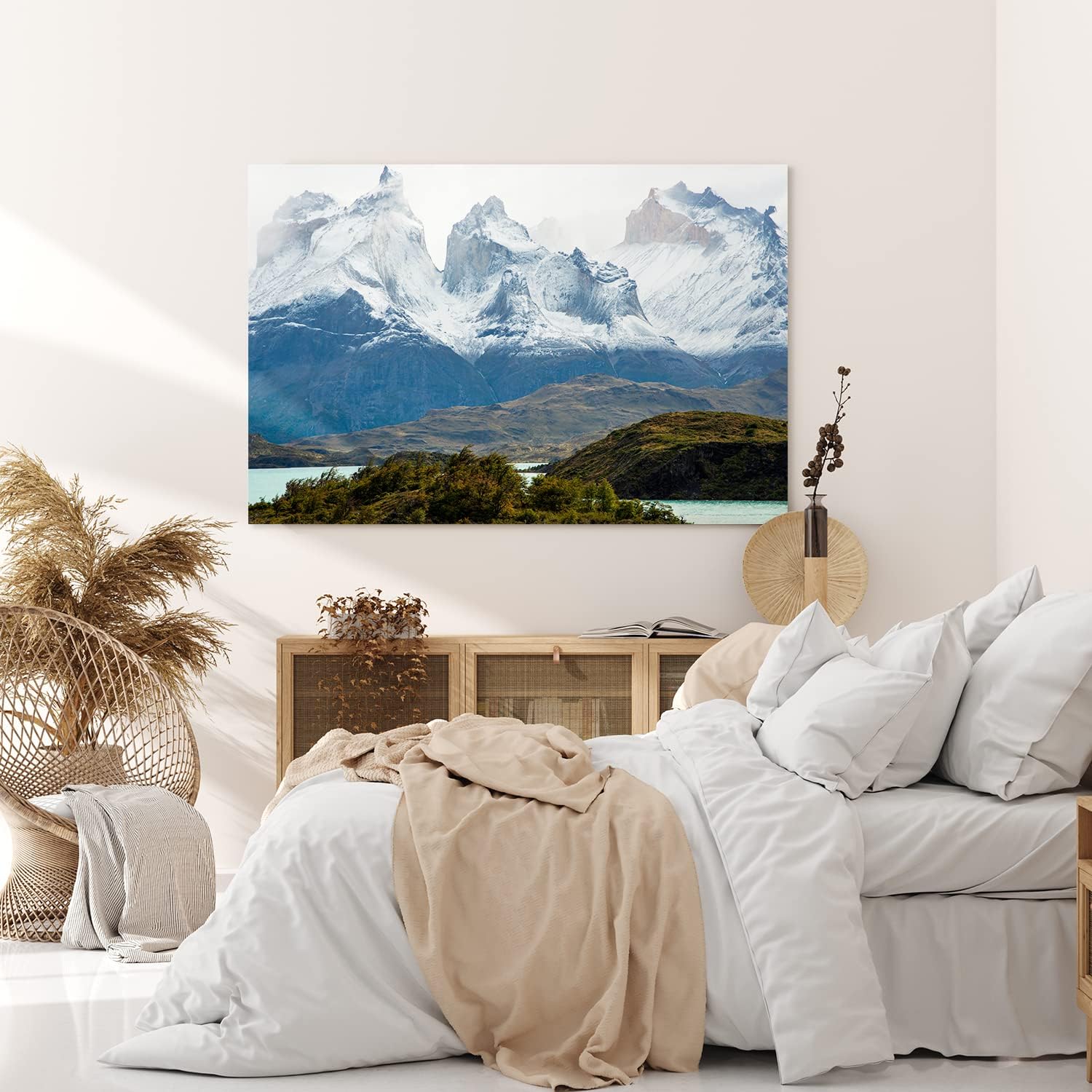 Paul Sinus Wandbild 120x80cm Pehoé See Chile Anden Berge Gebirge Schneegipfel