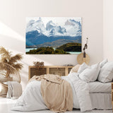 Paul Sinus Wandbild 120x80cm Pehoé See Chile Anden Berge Gebirge Schneegipfel