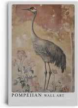 Paul Sinus Leinwandbild 60x90cm Pompeian Wall Art Leinwandbild antiker Kranich im römischen Stil florale Elemente