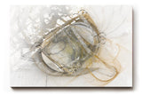 Sinus Art Wandbild 120x80cm Komplexe abstrakte Linienführung in hellem Beige, Grau und dezentem Goldton