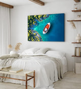 Paul Sinus Wandbild 120x80cm Kleines Boot Karibik Meer Türkis Süden Sommer