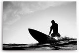 Paul Sinus Wandbild 120x80cm Surfer Surfbrett Schwarz Weis Ozean Wellen Fotokunst
