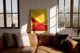Paul Sinus Wandbild in 40x60cm The Sun's Curtain – Abstrakte Wellen in leuchtendem Gelb und Rot für moderne Wohnräume