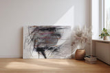 Sinus Art Wandbild 120x80cm Geschwungene schwarze Linien auf weißem Grund mit Farbverläufen und Textur