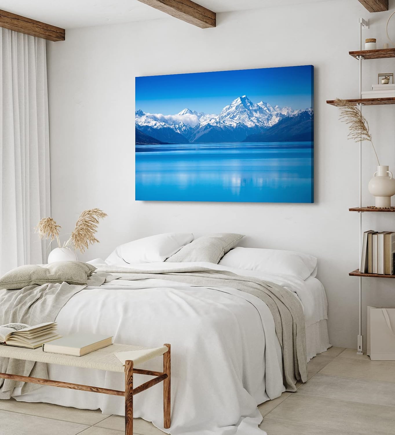 Paul Sinus Wandbild 120x80cm Berge Bergsee Alaska Schnee Blau Schneegipfel See