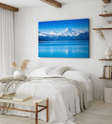 Paul Sinus Wandbild 120x80cm Berge Bergsee Alaska Schnee Blau Schneegipfel See