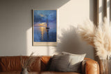 Paul Sinus Wandbild in 40x60cm Segelboot im goldenen Licht auf ruhigem Wasser mit dramatischem Himmel – maritimes Kunstwerk für stilvolle Raumgestaltung