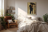 Paul Sinus Wandbild in 40x60cm Streetlight Rendezvous – romantische Stadtszene bei Regen in impressionistischem Stil für elegante Raumgestaltung