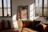 Paul Sinus Wandbild in 40x60cm Pure Beauty hyperrealistisches Porträt eines grünen Auges umgeben von Wasserperlen