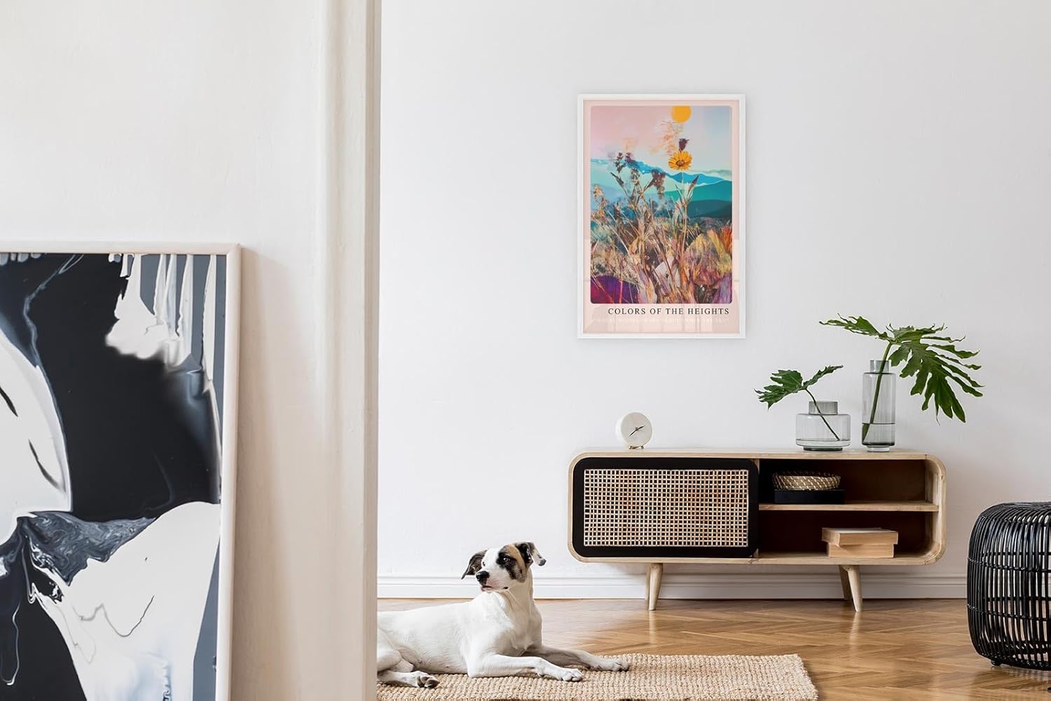 Paul Sinus Leinwandbild 80x120cm lebendige Wildblumen-Komposition mit surrealem Farbspiel und abstrakter Naturästhetik, faszinierende Wandkunst