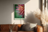 Paul Sinus Wandbild in 40x60cm Droplets and Delicacy – elegante Nahaufnahme einer pink-orangefarbenen Blüte mit Wassertropfen für stilvolle Wohnakzente