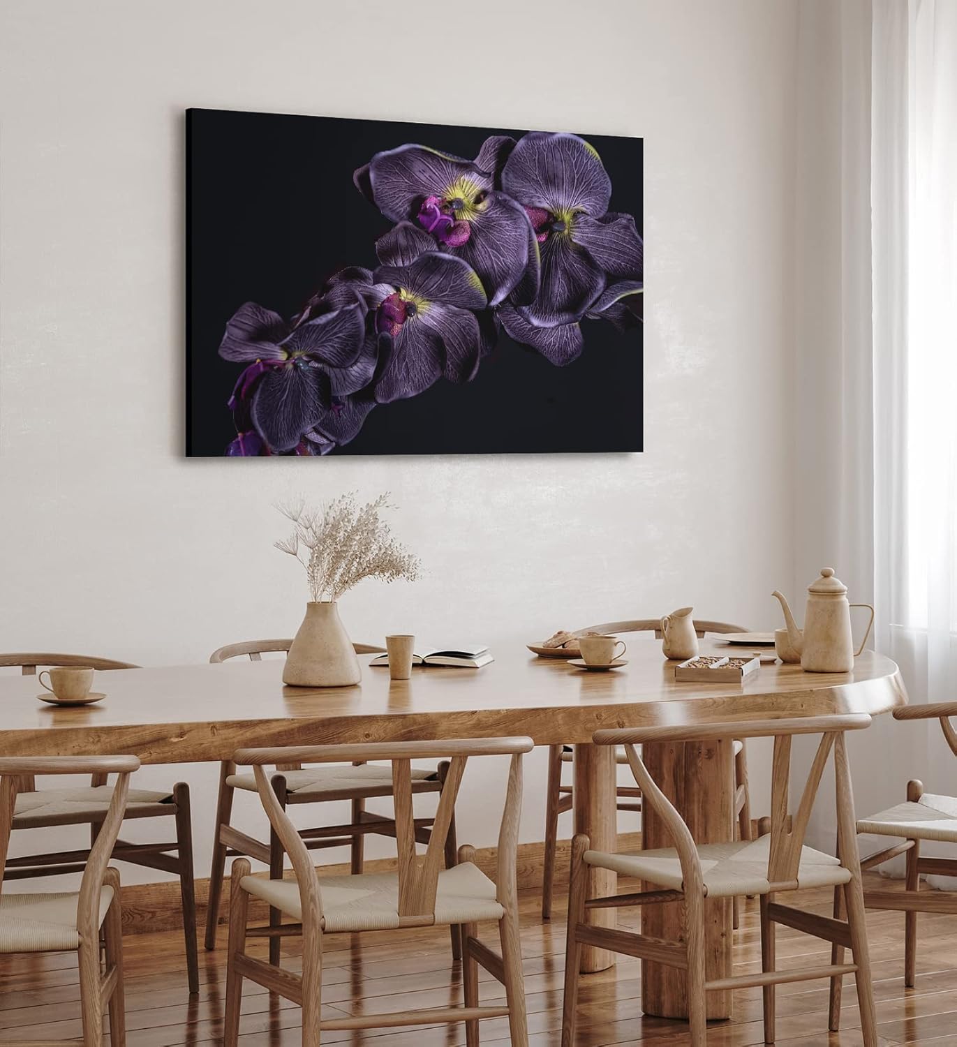 Paul Sinus Wandbild 120x80cm Dunkele Orchidee Blume Blüte Schwarz Fotokunst