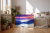 Sinus Art Wandbild 120x80cm Stimmungsvolle Bergsilhouette mit Nebelmeer im Tal und farbenprächtigem Himmel
