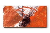 Sinus Art Wandbild 120x80cm Farbexplosion in Orange und Schwarz mit tropfenartigen Elementen und Bewegung