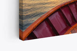 Paul Sinus Wandbild 120x80cm Segelboot Segelschiff Holzsteuerrad Meer Sonnenuntergang