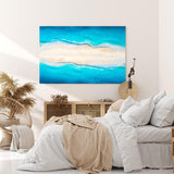 Paul Sinus Wandbild 120x80cm Strand aus der Vogelperspektive Luftaufnahme Blau