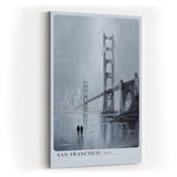 Paul Sinus Wandbild in 40x60cm San Francisco USA Golden Gate Bridge in impressionistischer Darstellung mit Figuren im Vordergrund