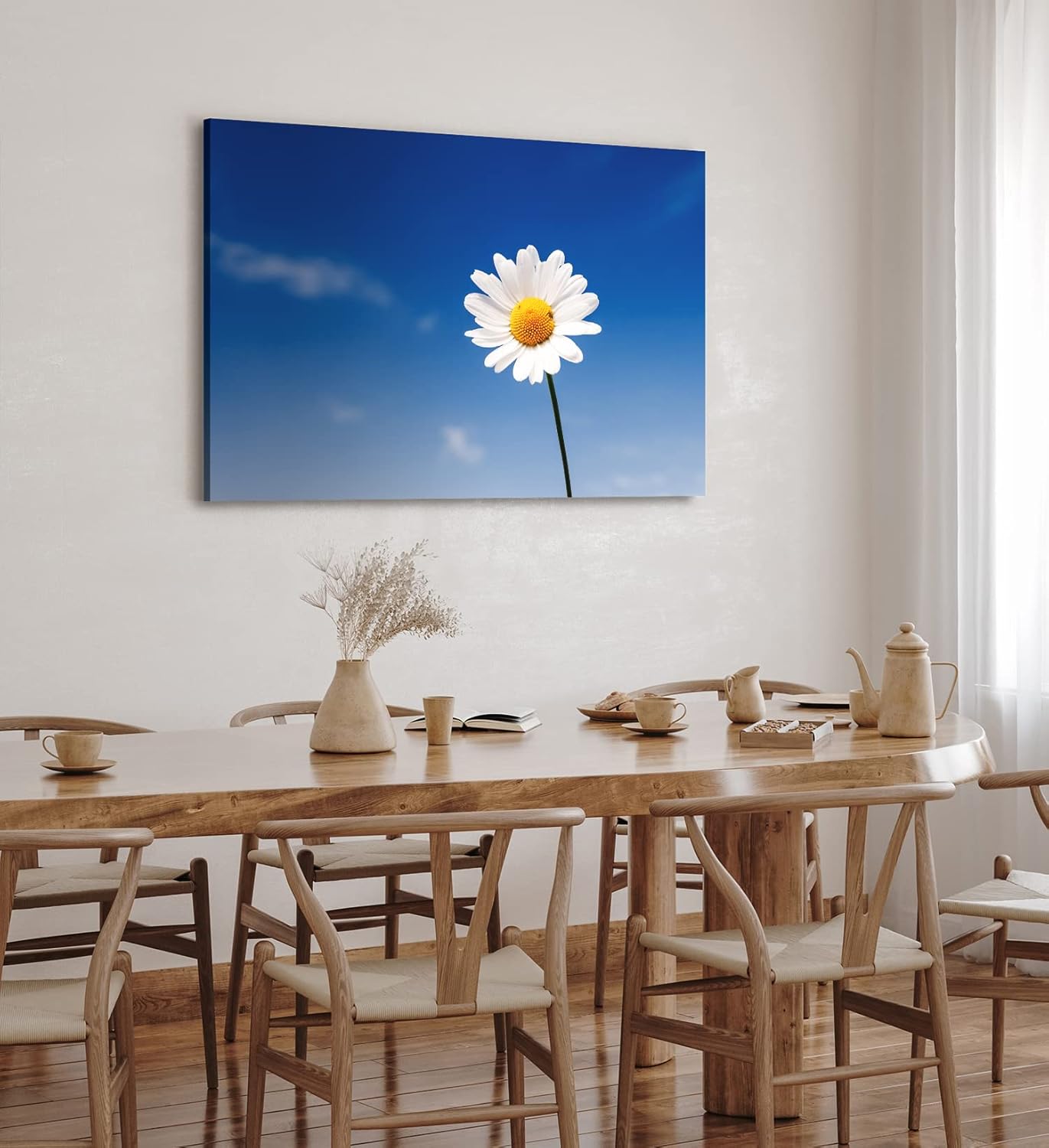 Paul Sinus Wandbild 120x80cm Gänseblümchen Blume blauer Himmel Sonnenschein