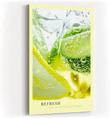 Paul Sinus Kunstdruck 40x60cm Refresh – Zitrone und Limette mit Eis und Sprudel im Makro