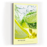 Paul Sinus Kunstdruck 40x60cm Refresh – Zitrone und Limette mit Eis und Sprudel im Makro
