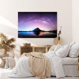 Paul Sinus Wandbild 120x80cm Berg See Nacht Milchstraße Sternenhimmel Sterne