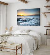 Paul Sinus Wandbild 120x80cm Meer Wellen Flut Sonnenuntergang Küste Horizont