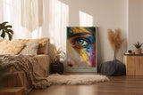 Paul Sinus Wandbild in 40x60cm The Eye of Creation – künstlerisches Augenporträt mit farbintensiver Malstruktur für kreative Raumgestaltung