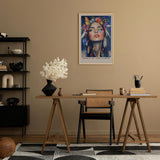 Paul Sinus Leinwandbild 40x60cm Geist der Erde – Ausdrucksstarkes Porträt mit Blumen, Schmetterlingen und federleichtem Boho-Stil