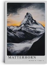 Paul Sinus Leinwandbild 80x120cm Matterhorn – Majestätische Berglandschaft in dramatischem Licht und kontrastreichen Tönen