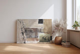 Sinus Art Wandbild 120x80cm Historische Fotos kombiniert mit abstrakten Formen in Beige und Braun