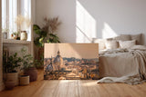Sinus Art Wandbild 120x80cm Stimmungsvolles Stadtpanorama mit römischer Kuppelarchitektur im warmen Abendlicht