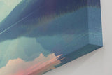 Sinus Art Wandbild 120x80cm Sanfte Pastellfarben treffen auf spiegelglatten See mit Bergpanorama