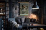Paul Sinus Wandbild in 40x60cm Warmth and Stillness – Strahlendes Porträt einer jungen Frau im Sonnenlicht, moderne Bilder in sanften Naturtönen, sommerlich und beruhigend