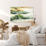 Paul Sinus Wandbild 120x80cm Wellen Ozean Sturm Strand Gewitter Horizont