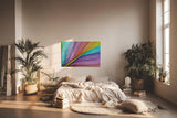 Sinus Art Wandbild 120x80cm Farbverlauf in leuchtenden Fächerformen – modern, verspielt und stilvoll