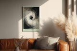 Paul Sinus Wandbild in 40x60cm The Quiet Vortex – Abstrakte Wirbelkomposition in Schwarz, Weiß und Brauntönen mit sanften Übergängen