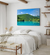 Paul Sinus Wandbild 120x80cm Slowenien Modrej See Berge Natur Grün blauer Himmel