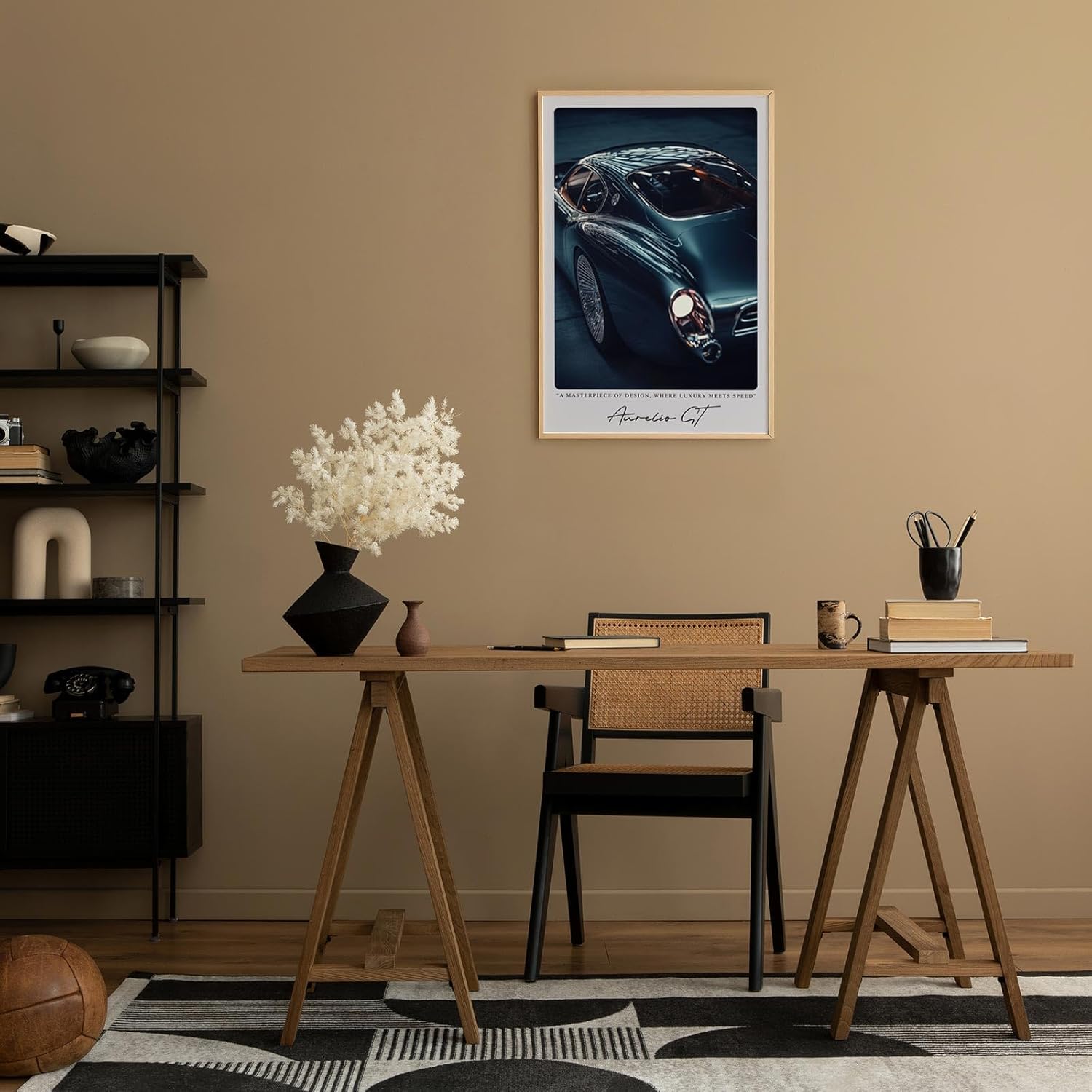 Paul Sinus Leinwandbild 40x60cm Aurelio GT – Luxus, Eleganz, Geschwindigkeit, Sportwagen, Design, Retro, Zukunft, Stil, Automobil, Exklusivität