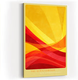 Paul Sinus Wandbild in 40x60cm The Sun's Curtain – Abstrakte Wellen in leuchtendem Gelb und Rot für moderne Wohnräume