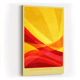 Paul Sinus Wandbild in 40x60cm The Sun's Curtain – Abstrakte Wellen in leuchtendem Gelb und Rot für moderne Wohnräume