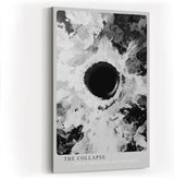 Paul Sinus Wandbild in 40x60cm The Collapse – Dramatische monochrome Kunst mit intensivem Zentrum und ausstrahlender Bewegung