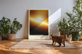 Paul Sinus Kunstdruck 40x60cm Solar Awakening mit leuchtendem Horizont in Gold und Orange
