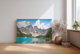 Sinus Art Wandbild 120x80cm Kristallklarer See vor majestätischer Bergkulisse mit intensiver Spiegelung